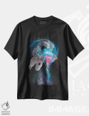 تیشرت مشکی طرح دار عروس دریایی فضایی، هنر دیجیتال اثر دیوید لوبلاو | immage.ir