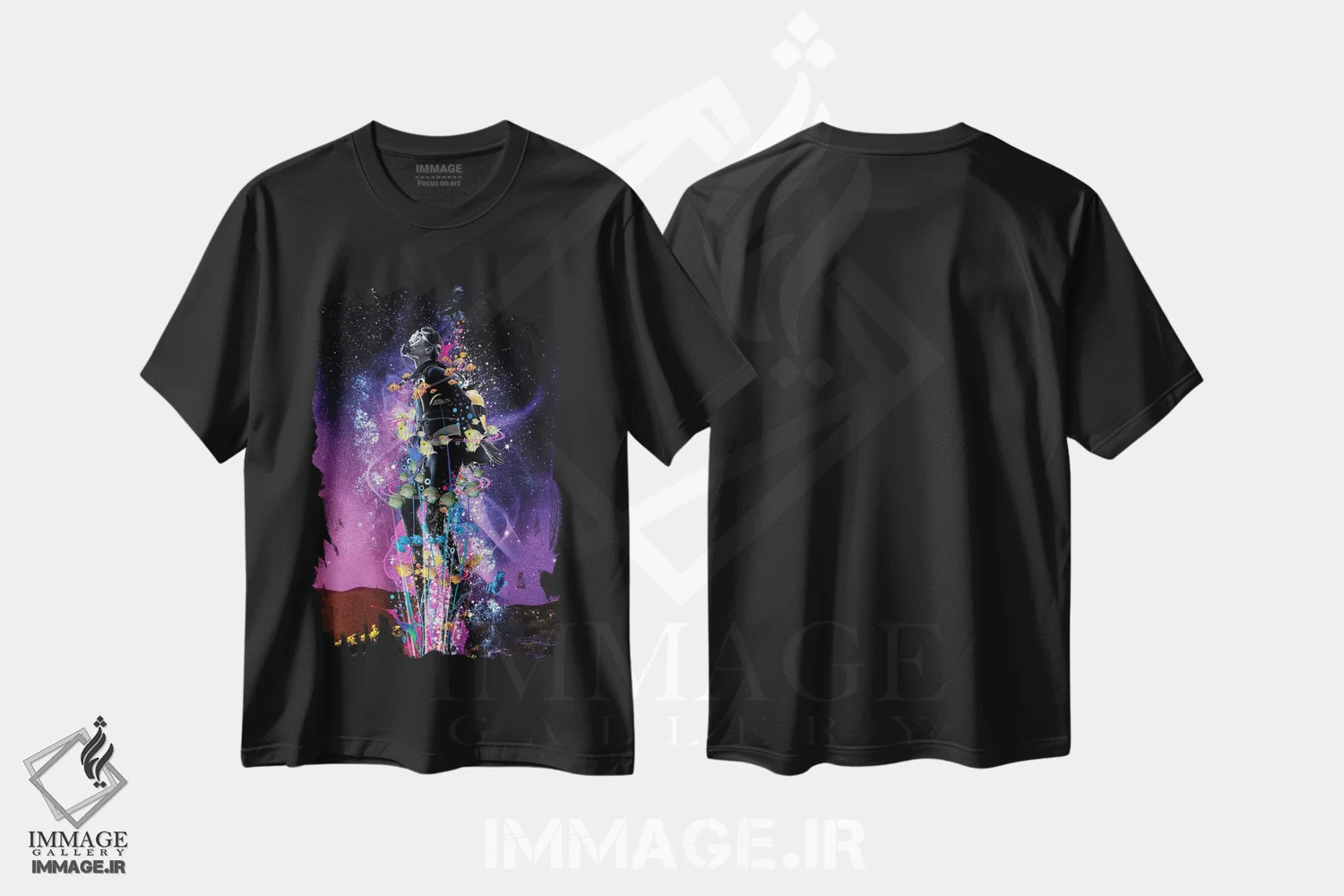 تیشرت مشکی طرح دار شیرجه زن ستاره ای، هنر دیجیتال اثر دیوید لوبلاو | فروشگاه ایماژ