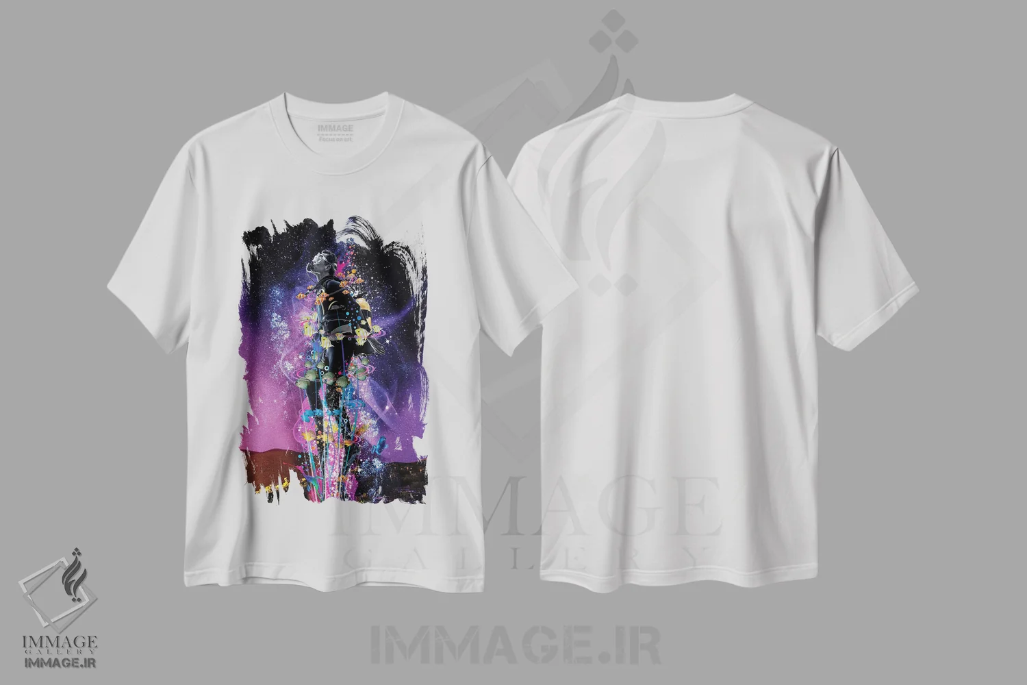 تیشرت سفید طرح دار شیرجه زن ستاره ای، هنر دیجیتال اثر دیوید لوبلاو | immage.ir