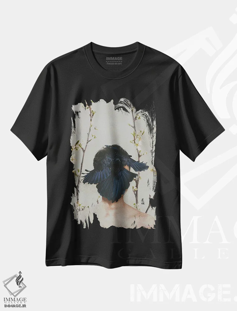 تیشرت مشکی طرح دار پنهان کردن خودمان، هنر آمریکایی آفریقایی تبار اثر دیاندرا لی | فروشگاه ایماژ