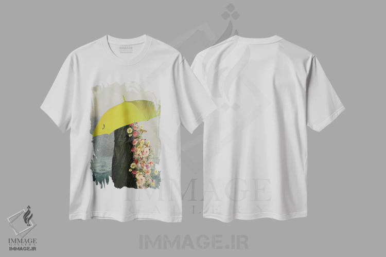 تیشرت سفید طرح دار شفا، عکاسی ترکیبی اثر دیاندرا لی | فروشگاه ایماژ