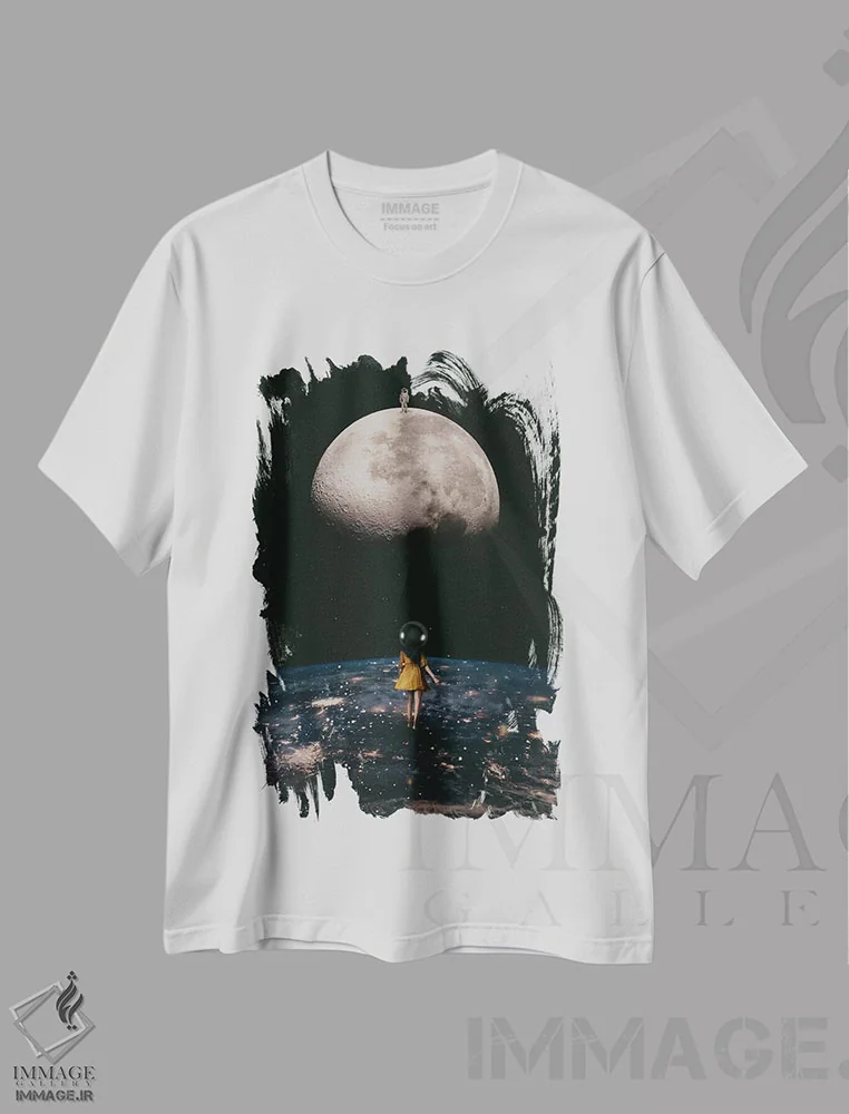 تیشرت سفید طرح دار دوست من، فضانورد، هنر آمریکایی آفریقایی تبار اثر دیاندرا لی | فروشگاه ایماژ