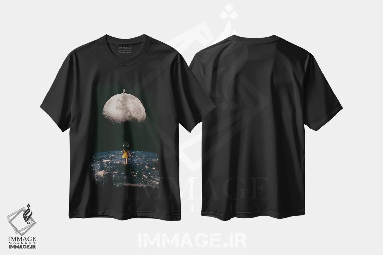 تیشرت مشکی طرح دار دوست من، فضانورد، هنر آمریکایی آفریقایی تبار اثر دیاندرا لی | immage.ir