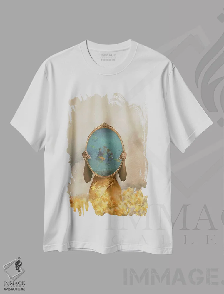 تیشرت سفید طرح دار ماهی بزرگ، هنر آمریکایی آفریقایی تبار اثر دیاندرا لی | فروشگاه ایماژ