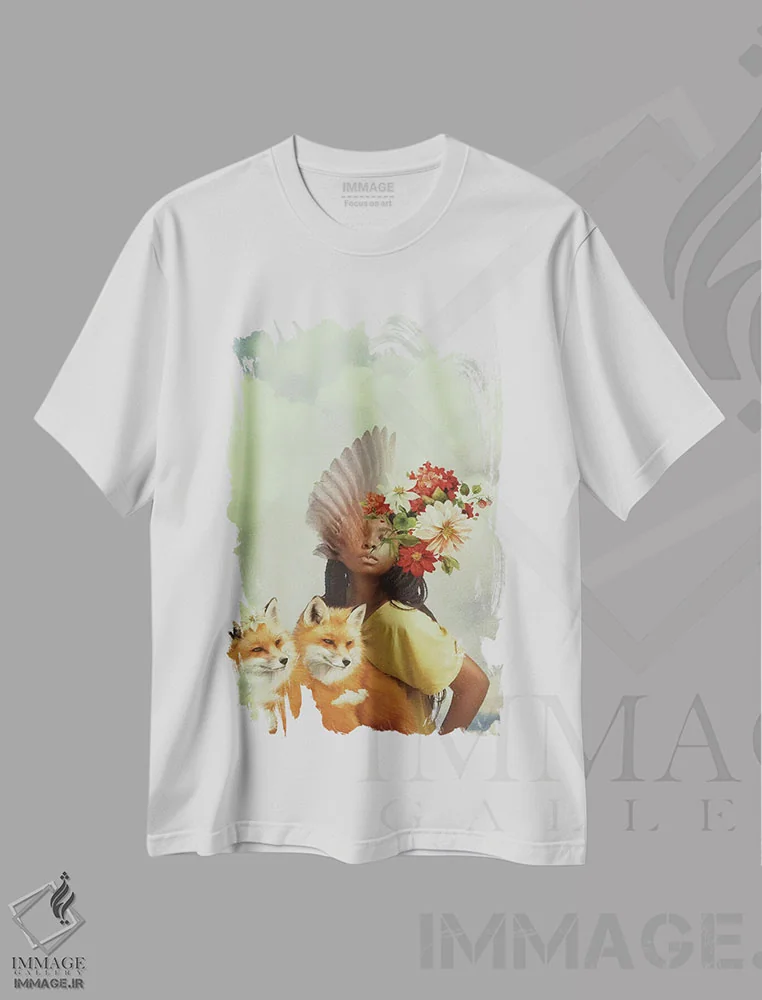 تیشرت سفید طرح دار دگرگونی، هنر آمریکایی آفریقایی تبار اثر دیاندرا لی | فروشگاه ایماژ