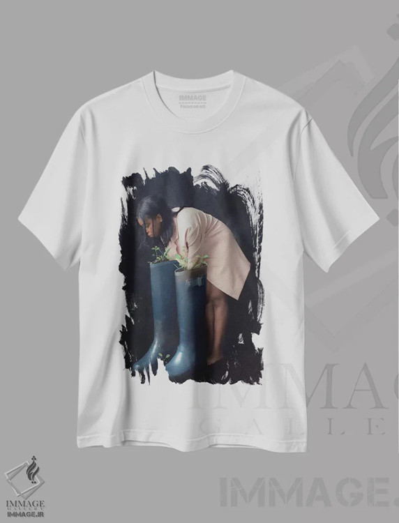 تیشرت سفید طرح دار محیط زیستی، هنر آمریکایی آفریقایی تبار اثر دیاندرا لی | فروشگاه ایماژ