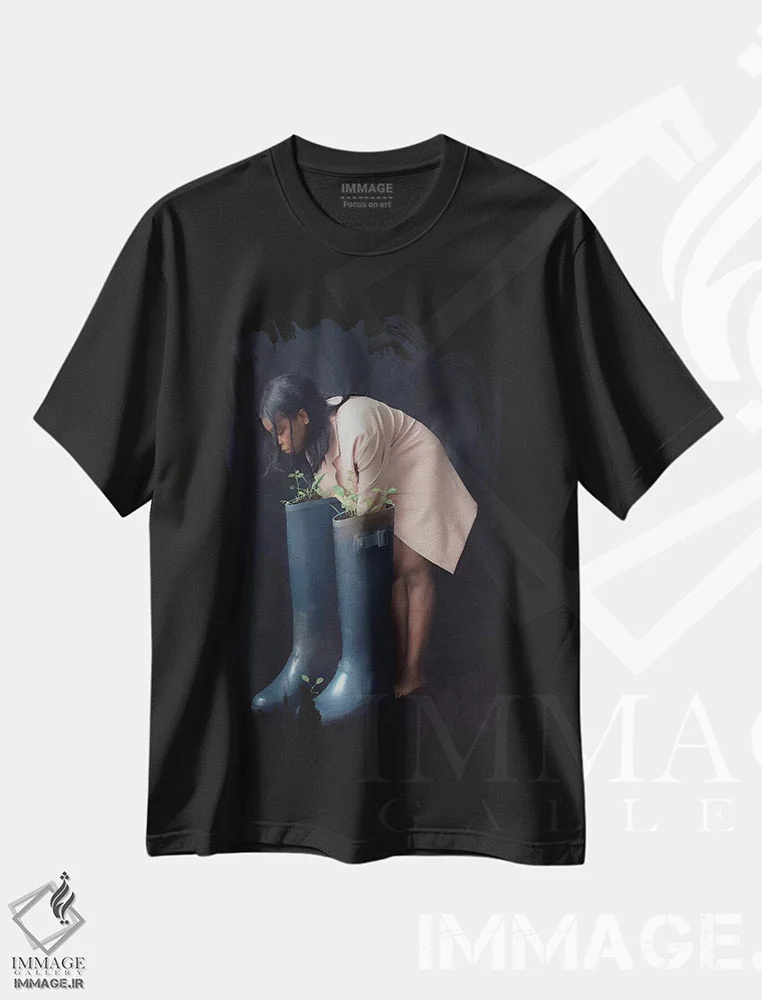 تیشرت مشکی طرح دار محیط زیستی، هنر آمریکایی آفریقایی تبار اثر دیاندرا لی | immage.ir