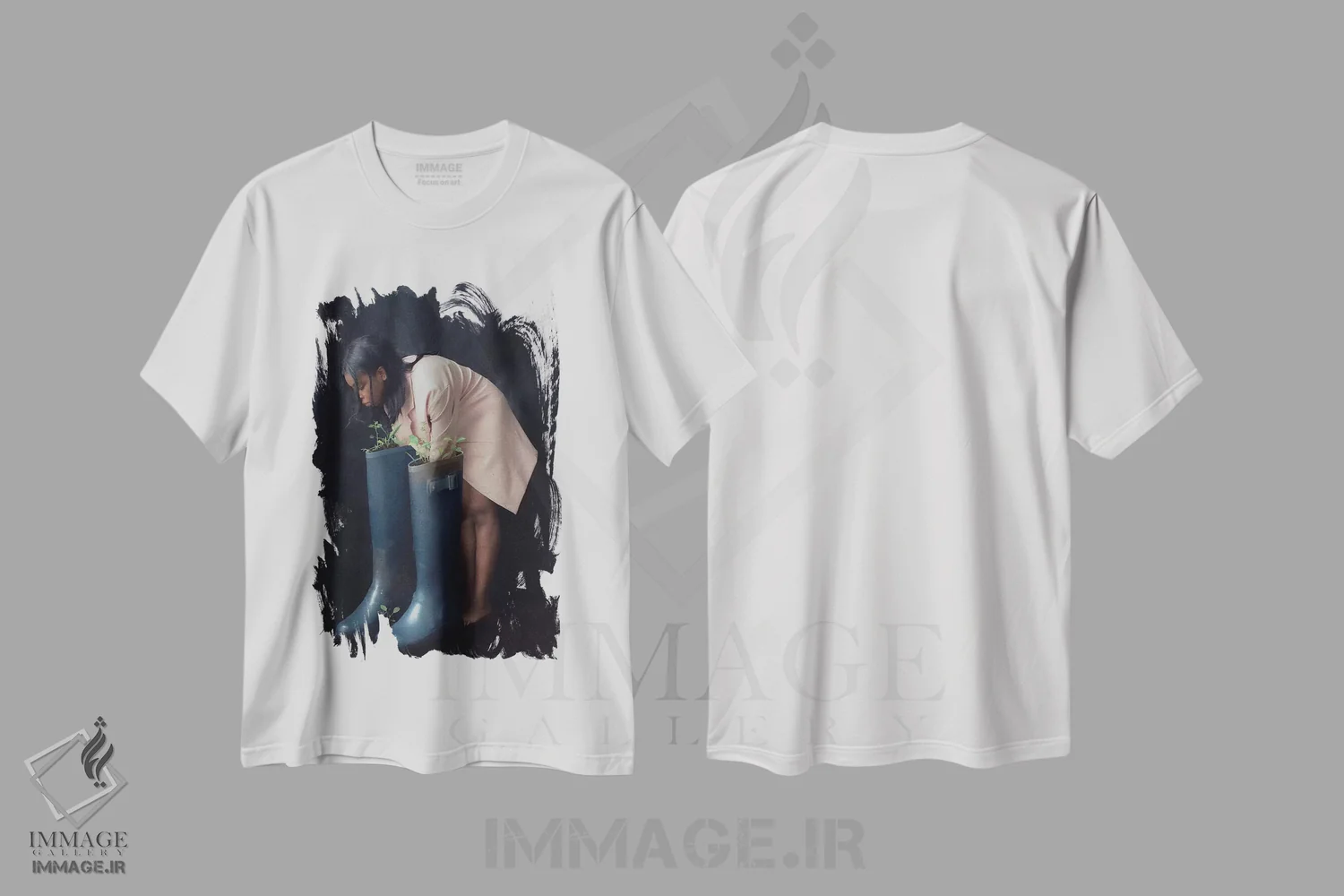 تیشرت سفید طرح دار محیط زیستی، هنر آمریکایی آفریقایی تبار اثر دیاندرا لی | فروشگاه ایماژ