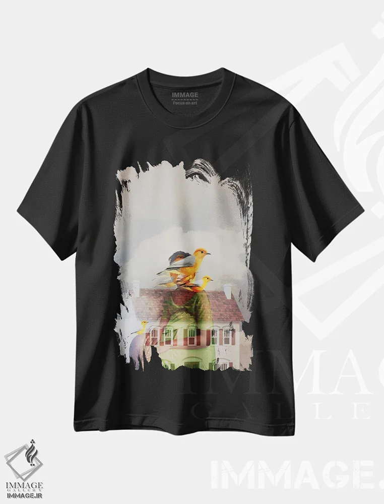 تیشرت مشکی طرح دار منطقه راحتی، هنر آمریکایی آفریقایی تبار اثر دیاندرا لی | فروشگاه ایماژ