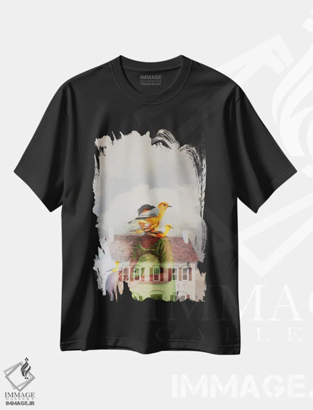 تیشرت مشکی طرح دار منطقه راحتی، هنر آمریکایی آفریقایی تبار اثر دیاندرا لی | فروشگاه ایماژ