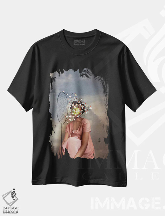 تیشرت مشکی طرح دار رفتار انسانی، هنر آمریکایی آفریقایی تبار اثر دیاندرا لی | فروشگاه ایماژ