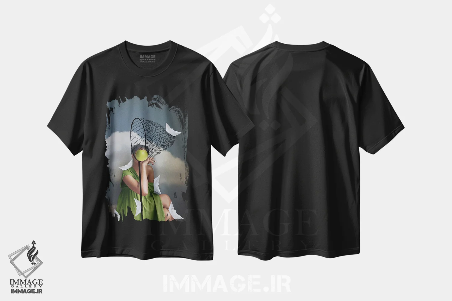 تیشرت مشکی طرح دار تعادل، هنر آمریکایی آفریقایی تبار اثر دیاندرا لی | فروشگاه ایماژ