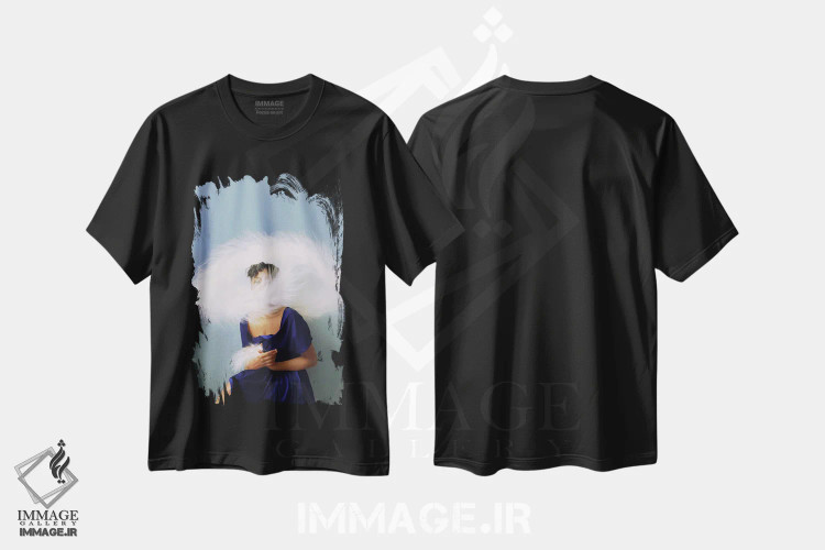 تیشرت مشکی طرح دار آبی تنها، هنر آمریکایی آفریقایی تبار اثر دیاندرا لی | immage.ir