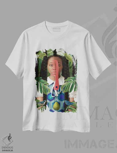 تیشرت سفید طرح دار رشد طبیعی، هنر آمریکایی آفریقایی تبار اثر دیاندرا لی | فروشگاه ایماژ