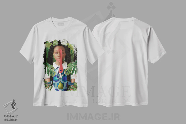 تیشرت سفید طرح دار رشد طبیعی، هنر آمریکایی آفریقایی تبار اثر دیاندرا لی | فروشگاه ایماژ