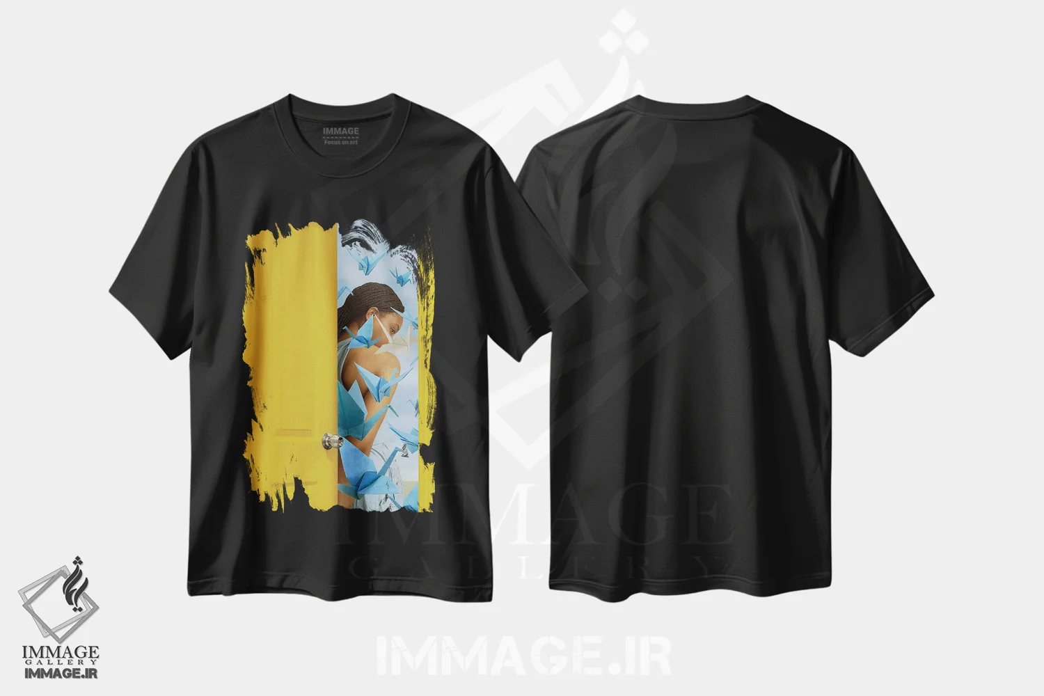 تیشرت مشکی طرح دار رها کن، بپذیر، هنر آمریکایی آفریقایی تبار اثر دیاندرا لی | immage.ir