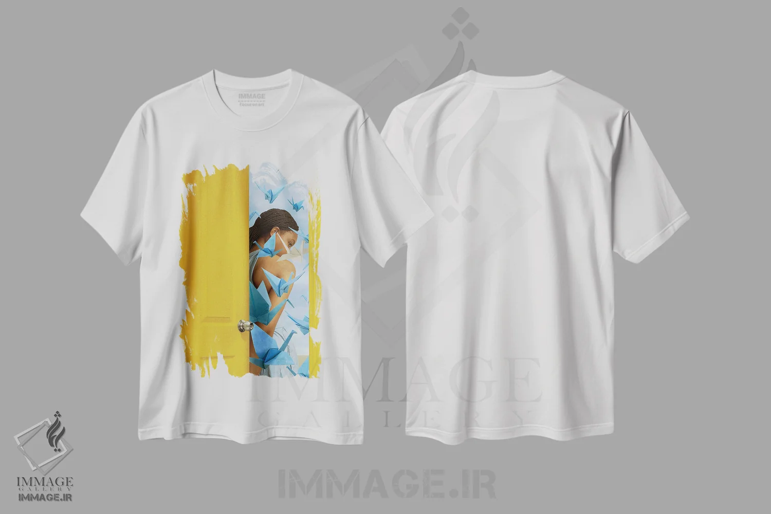 تیشرت سفید طرح دار رها کن، بپذیر، هنر آمریکایی آفریقایی تبار اثر دیاندرا لی | فروشگاه ایماژ