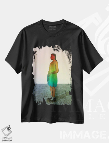 تیشرت مشکی طرح دار شهر رنگین کمانی، هنر آمریکایی آفریقایی تبار اثر دیاندرا لی | فروشگاه ایماژ