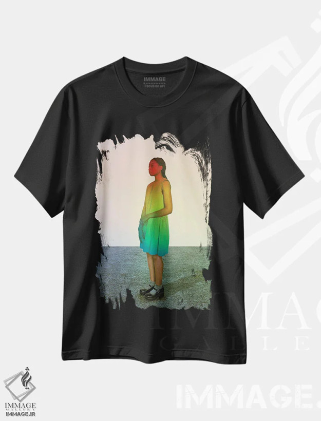 تیشرت مشکی طرح دار شهر رنگین کمانی، هنر آمریکایی آفریقایی تبار اثر دیاندرا لی | فروشگاه ایماژ