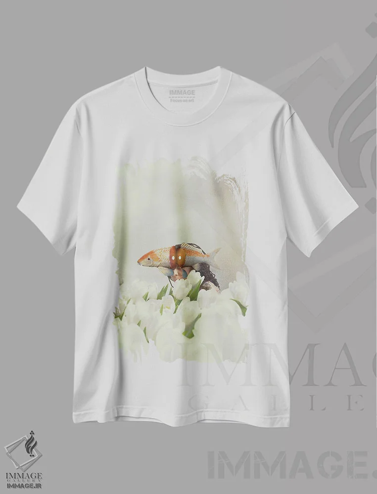 تیشرت سفید طرح دار دوردست، هنر آمریکایی آفریقایی تبار اثر دیاندرا لی | فروشگاه ایماژ