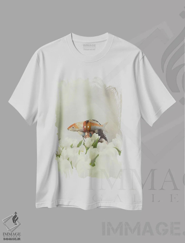 تیشرت سفید طرح دار دوردست، هنر آمریکایی آفریقایی تبار اثر دیاندرا لی | فروشگاه ایماژ