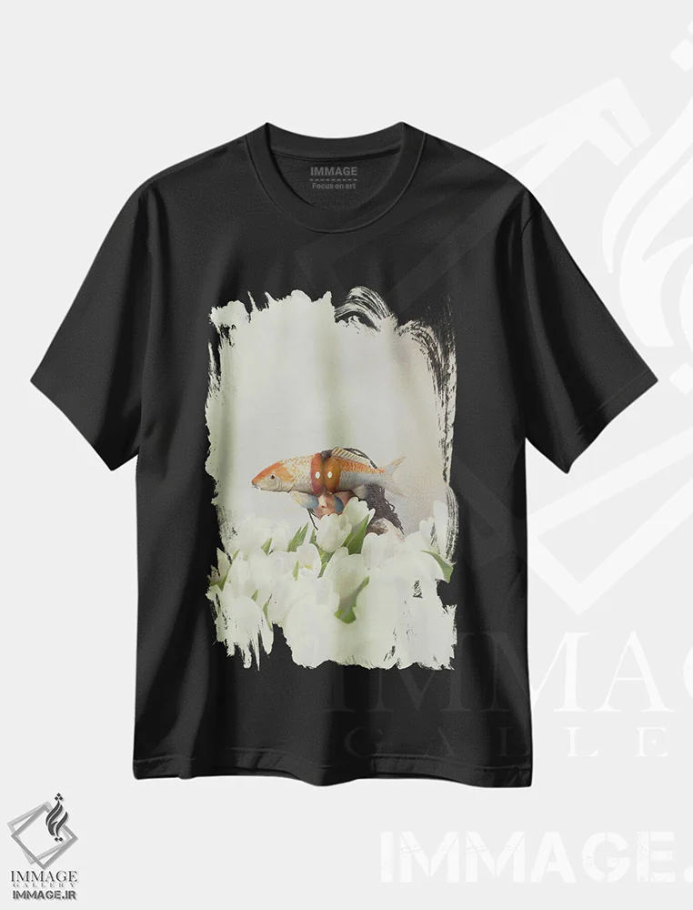 تیشرت مشکی طرح دار دوردست، هنر آمریکایی آفریقایی تبار اثر دیاندرا لی | immage.ir