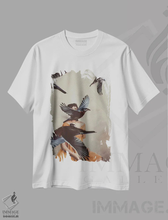 تیشرت سفید طرح دار از هم پاشیده شدن، هنر آمریکایی آفریقایی تبار اثر دیاندرا لی | immage.ir