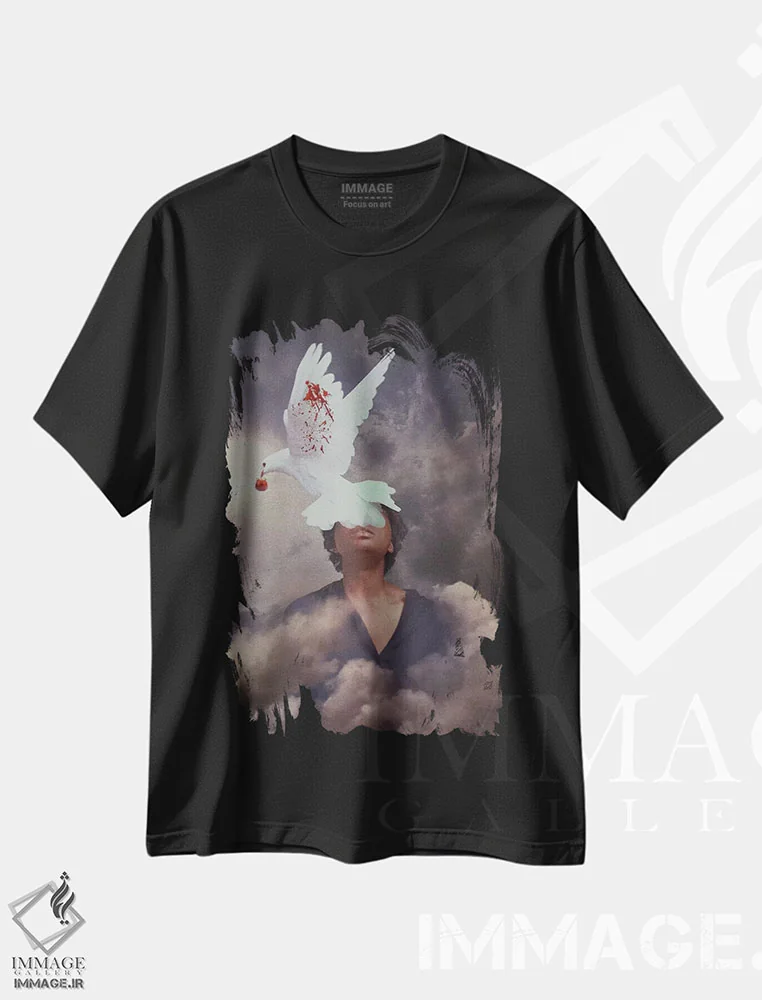 تیشرت مشکی طرح دار ترس ها، هنر آمریکایی آفریقایی تبار اثر دیاندرا لی | فروشگاه ایماژ