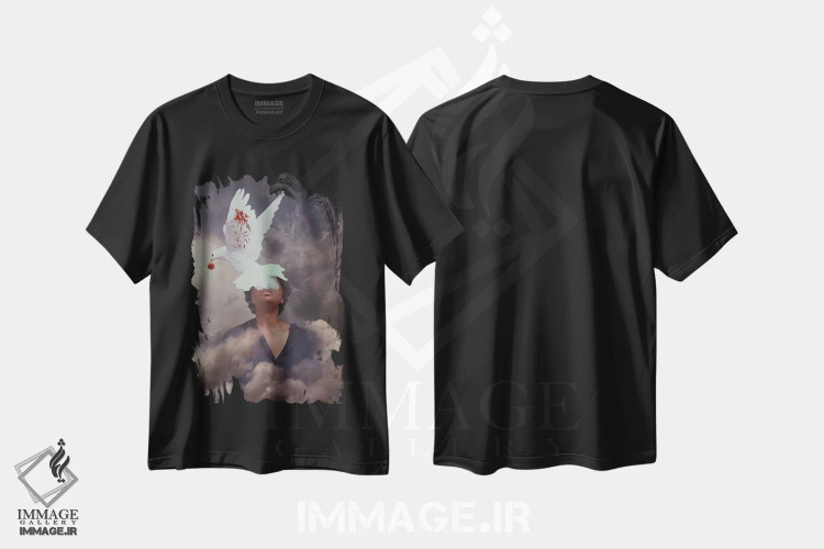 تیشرت مشکی طرح دار ترس ها، هنر آمریکایی آفریقایی تبار اثر دیاندرا لی | فروشگاه ایماژ