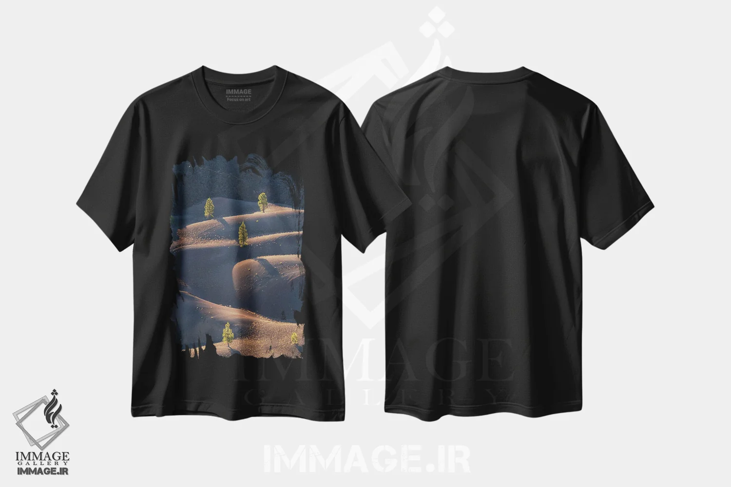 تیشرت مشکی طرح دار زندگی آتشفشانی، مدیوم اثر داستین لِفور | فروشگاه ایماژ