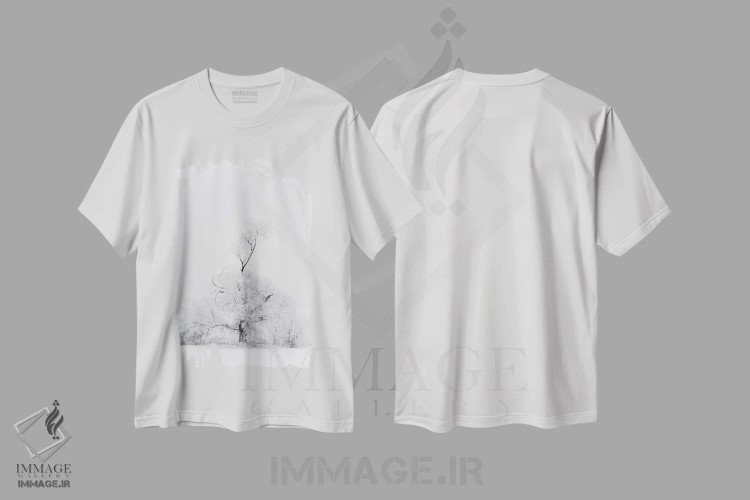 تیشرت سفید طرح دار درخت روح، مدیوم اثر داستین لِفور | immage.ir