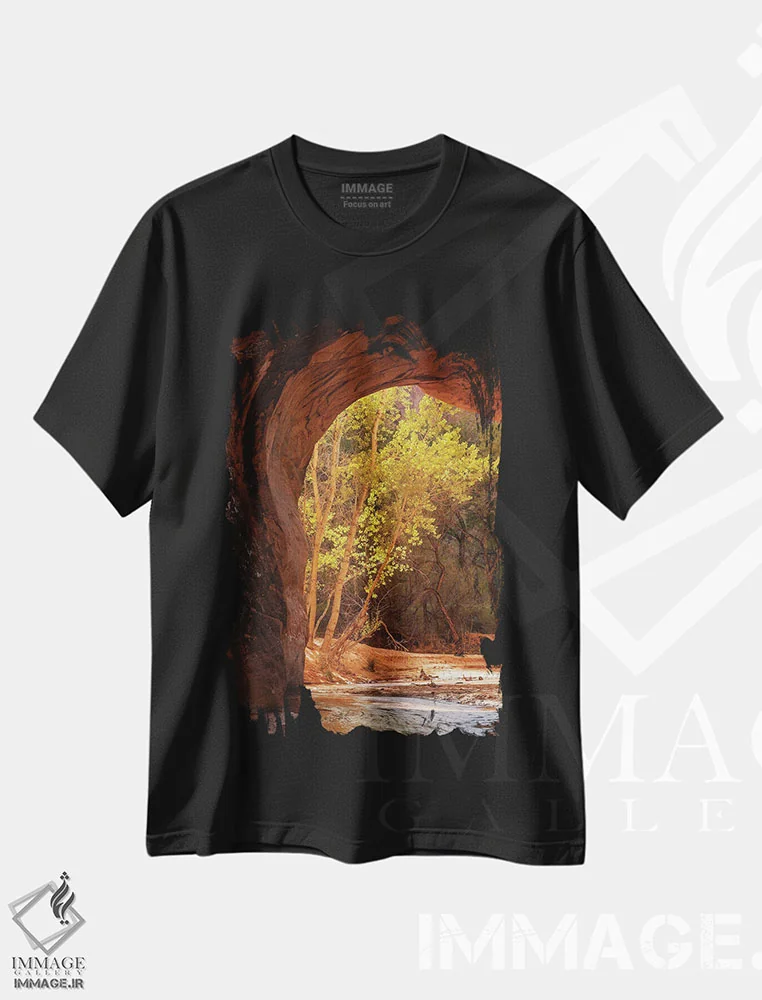 تیشرت مشکی طرح دار طاق پاییزی، مدیوم اثر داستین لِفور | فروشگاه ایماژ