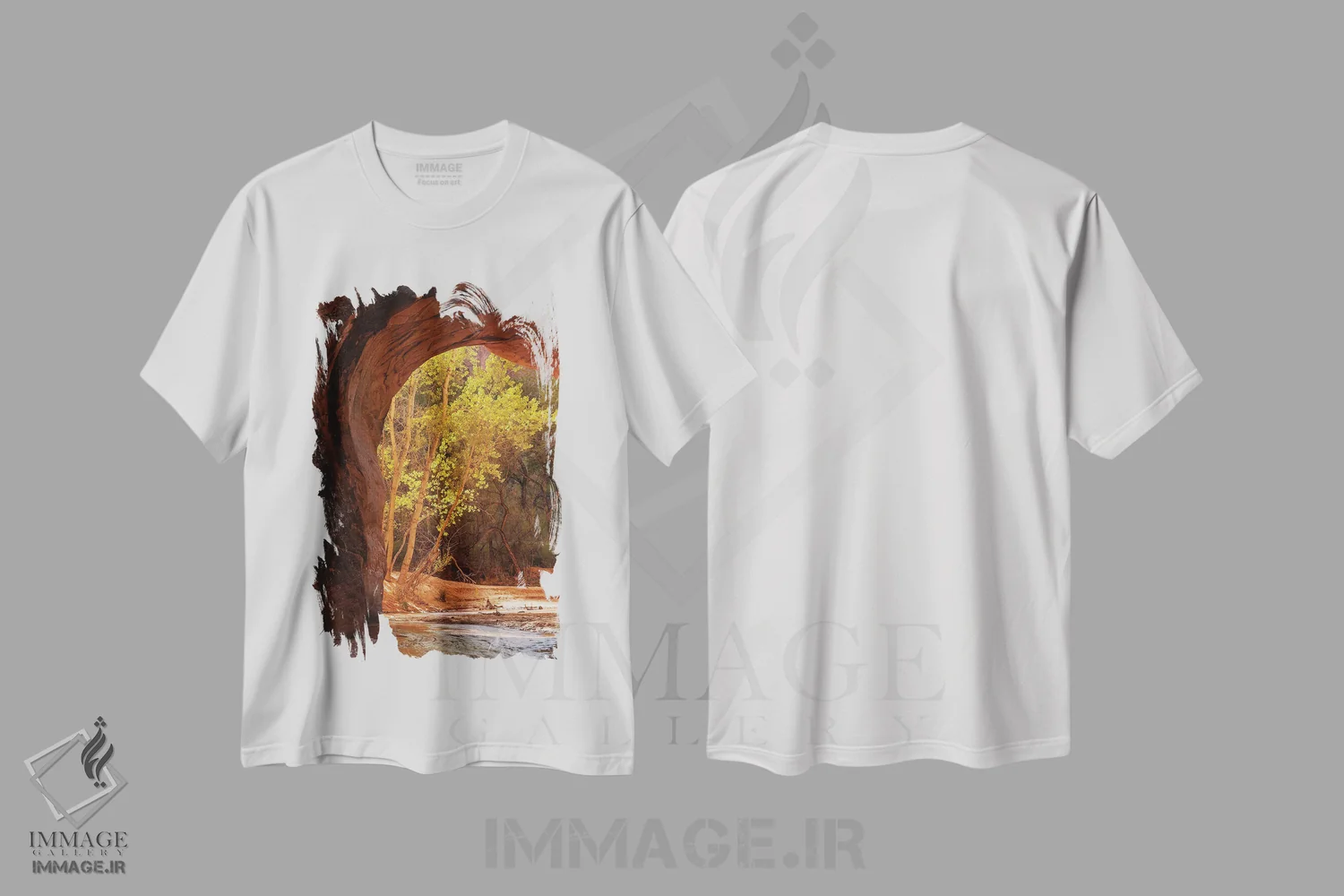 تیشرت سفید طرح دار طاق پاییزی، مدیوم اثر داستین لِفور | immage.ir