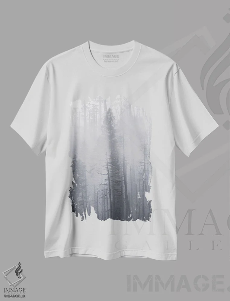 تیشرت سفید طرح دار حجاب مه، عکاسی سیاه و سفید اثر داستین لِفور | immage.ir