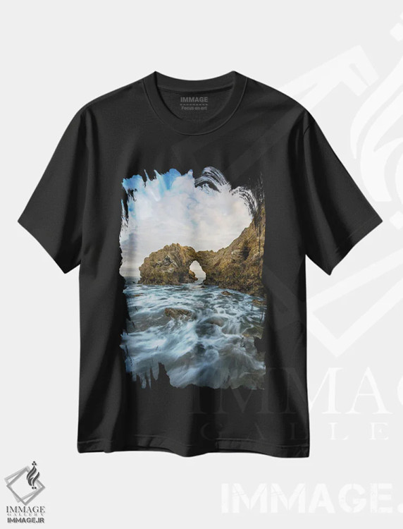 تیشرت مشکی طرح دار طاق کورونا دل مار، مدیوم اثر داستین لِفور | immage.ir