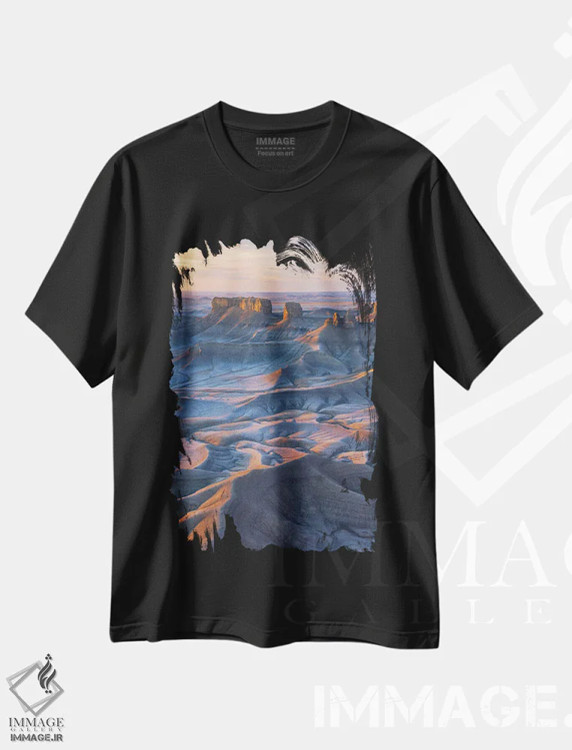 تیشرت مشکی طرح دار در دل بد لندز، عکاسی هوایی اثر داستین لِفور | فروشگاه ایماژ