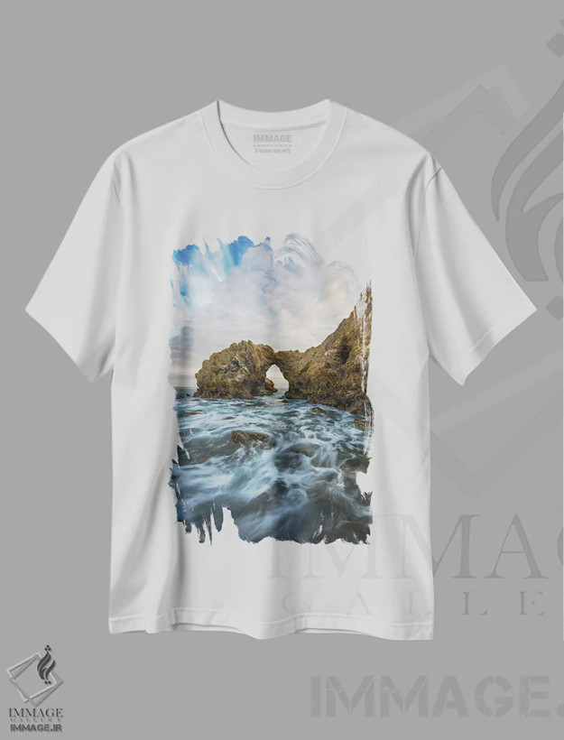 تیشرت سفید طرح دار طاق کورونا دل مار، مدیوم اثر داستین لِفور | فروشگاه ایماژ