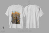 تیشرت سفید طرح دار مزرعه طلایی، مدیوم اثر داستین لِفور | فروشگاه ایماژ