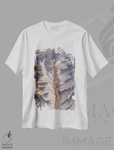 تیشرت سفید طرح دار کم خونی، عکاسی هوایی اثر داستین لِفور | فروشگاه ایماژ