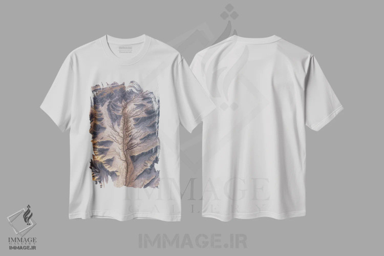 تیشرت سفید طرح دار کم خونی، عکاسی هوایی اثر داستین لِفور | فروشگاه ایماژ