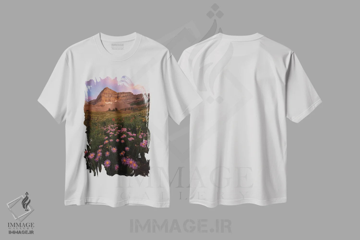 تیشرت سفید طرح دار غروب آستر، مدیوم اثر داستین لِفور | immage.ir