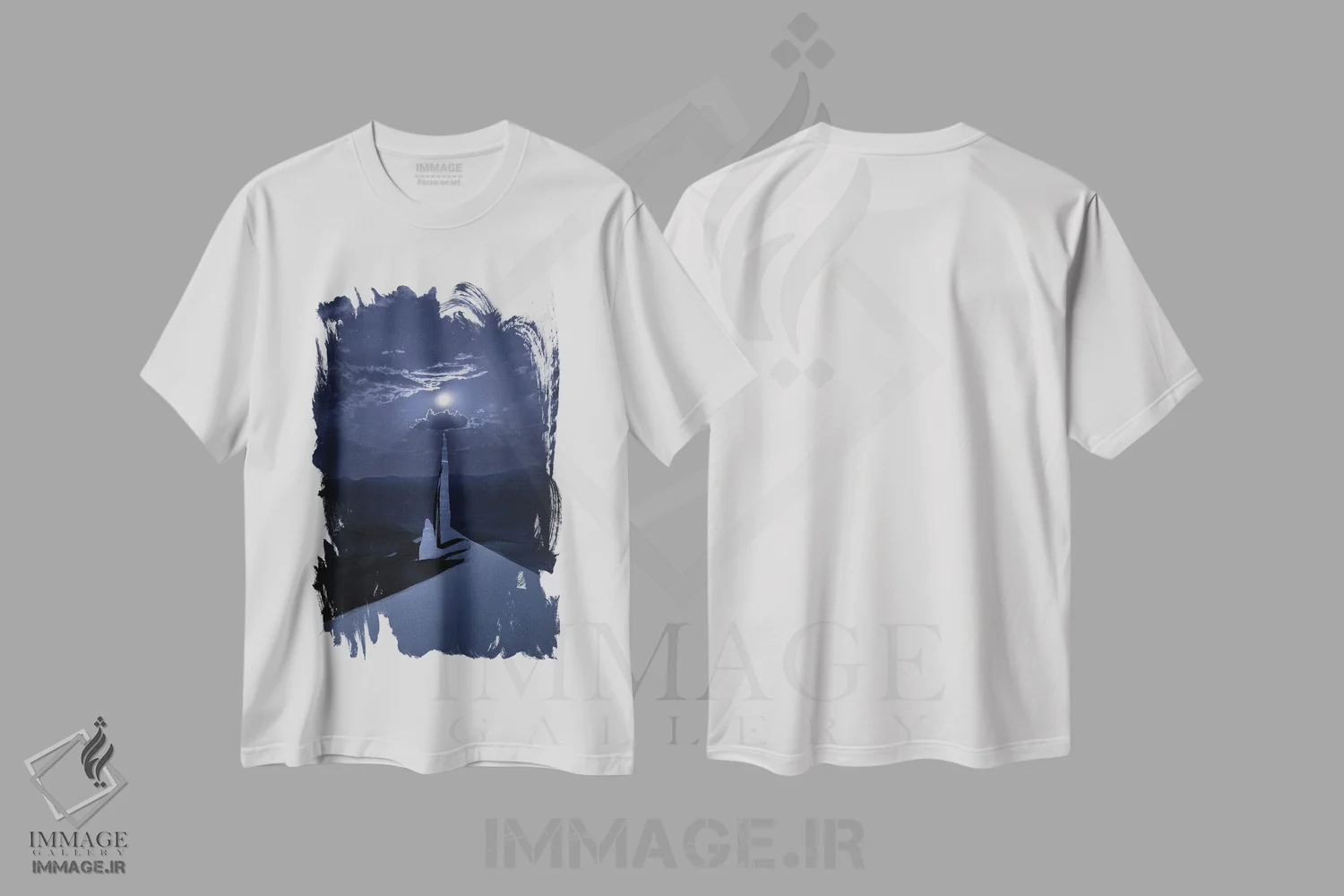 تیشرت سفید طرح دار مناره ماه، مدیوم اثر داستین لِفور | immage.ir