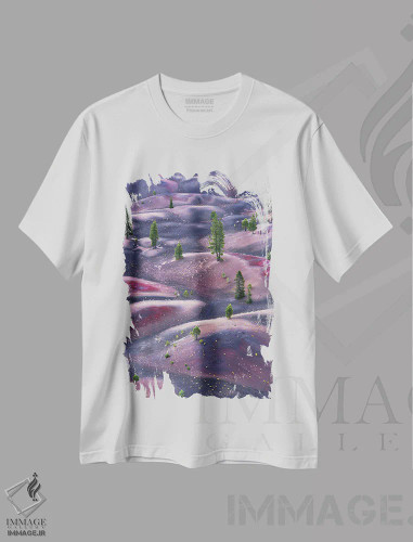 تیشرت سفید طرح دار سرزمین خاکسترها، عکاسی هوایی اثر داستین لِفور | فروشگاه ایماژ