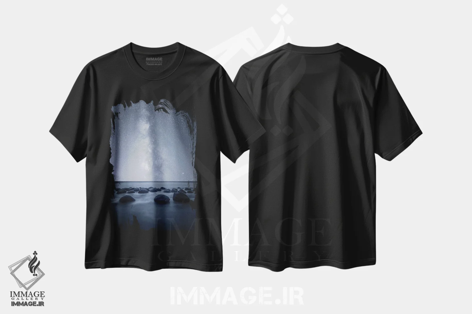 تیشرت مشکی طرح دار توده های سپتاریان، مدیوم اثر داستین لِفور | immage.ir