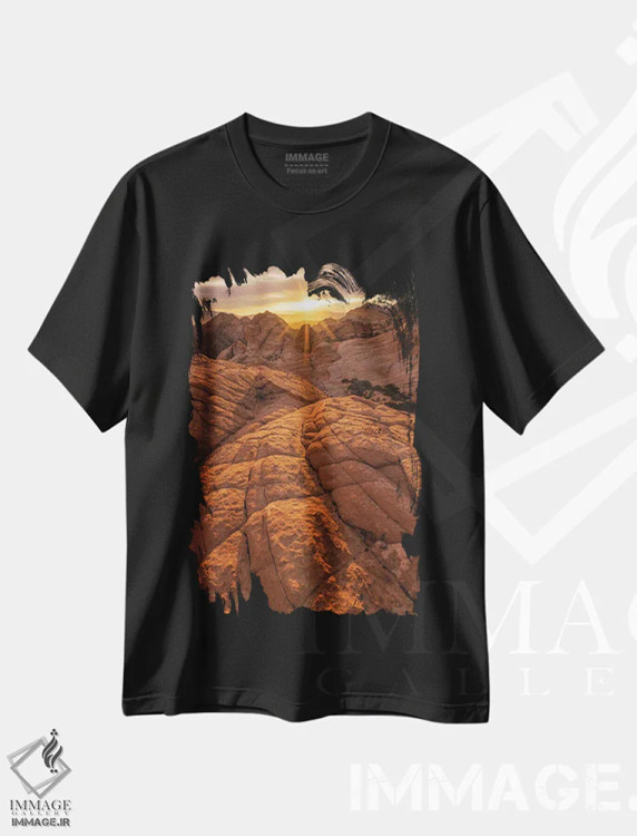 تیشرت مشکی طرح دار جاذبه ناشناخته، مدیوم اثر داستین لِفور | فروشگاه ایماژ