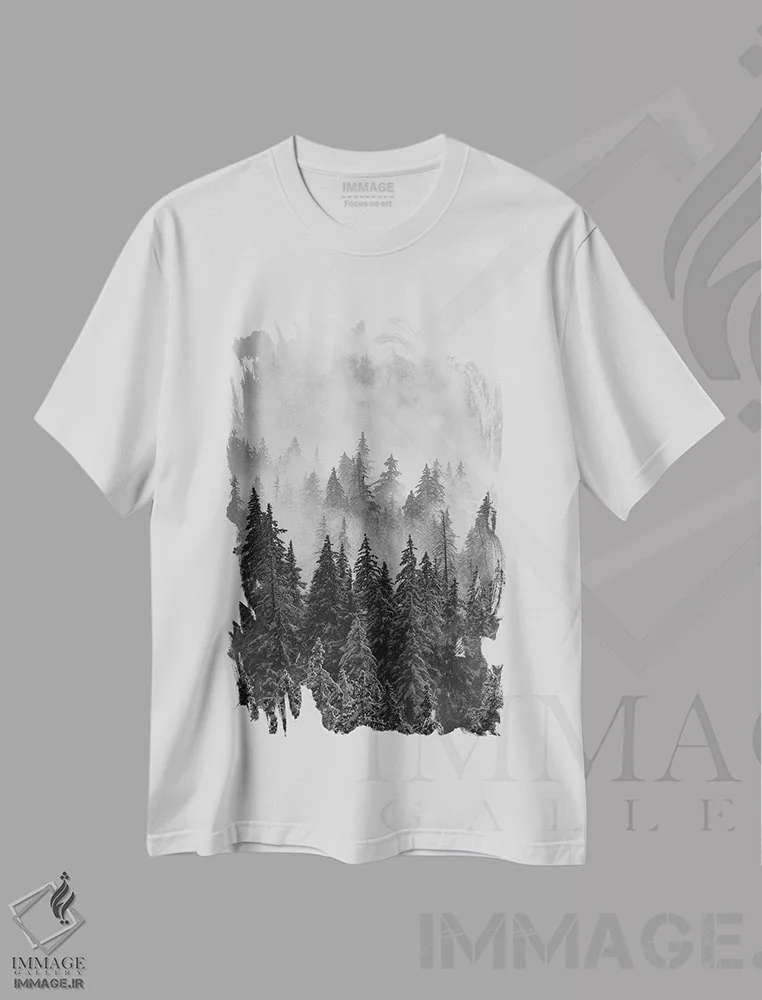 تیشرت سفید طرح دار اسرارآمیز، مدیوم اثر داستین لِفور | فروشگاه ایماژ