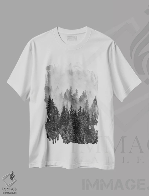 تیشرت سفید طرح دار اسرارآمیز، مدیوم اثر داستین لِفور | فروشگاه ایماژ