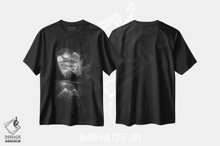 تیشرت مشکی طرح دار دره کایتسیاه و سفید، عکاسی سیاه و سفید اثر داستین لِفور | immage.ir
