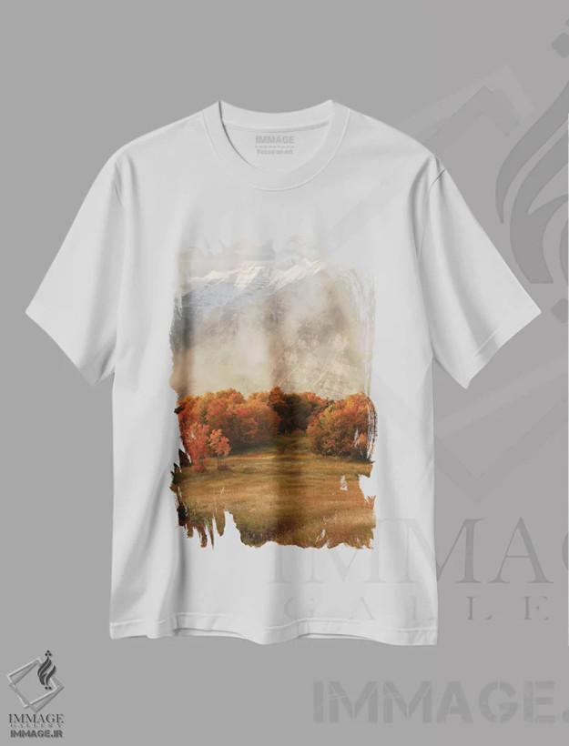 تیشرت سفید طرح دار نقاب تیمپا نوگوس، مدیوم اثر داستین لِفور | فروشگاه ایماژ