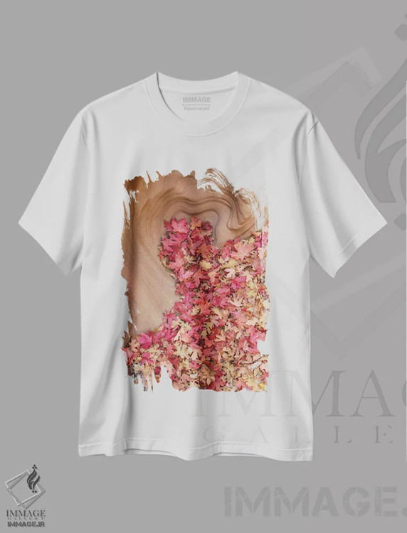 تیشرت سفید طرح دار قلب پاییز، مدیوم اثر داستین لِفور | فروشگاه ایماژ